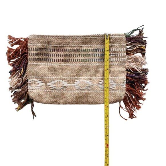 Ale by Alessandra tribe beaded jute clutch with fringe detail - Picture 9 of 10